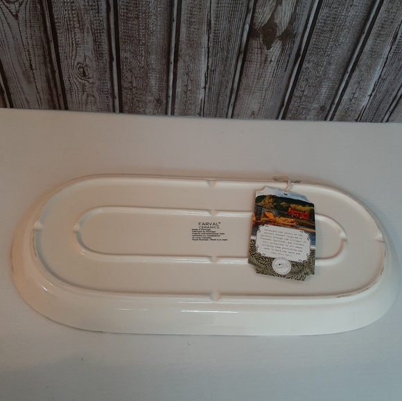 *Farval Ceramics Pine Tree Holiday Lodge Christmas Platter - Picture 8 of 14